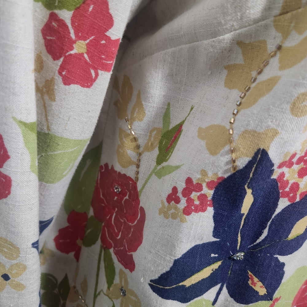 Drapers & Damons White Floral Blazed Jacket. Size 10. Lining 100% Cotton. - Picture 4 of 10